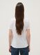 White pure cotton T-shirt with front print_3