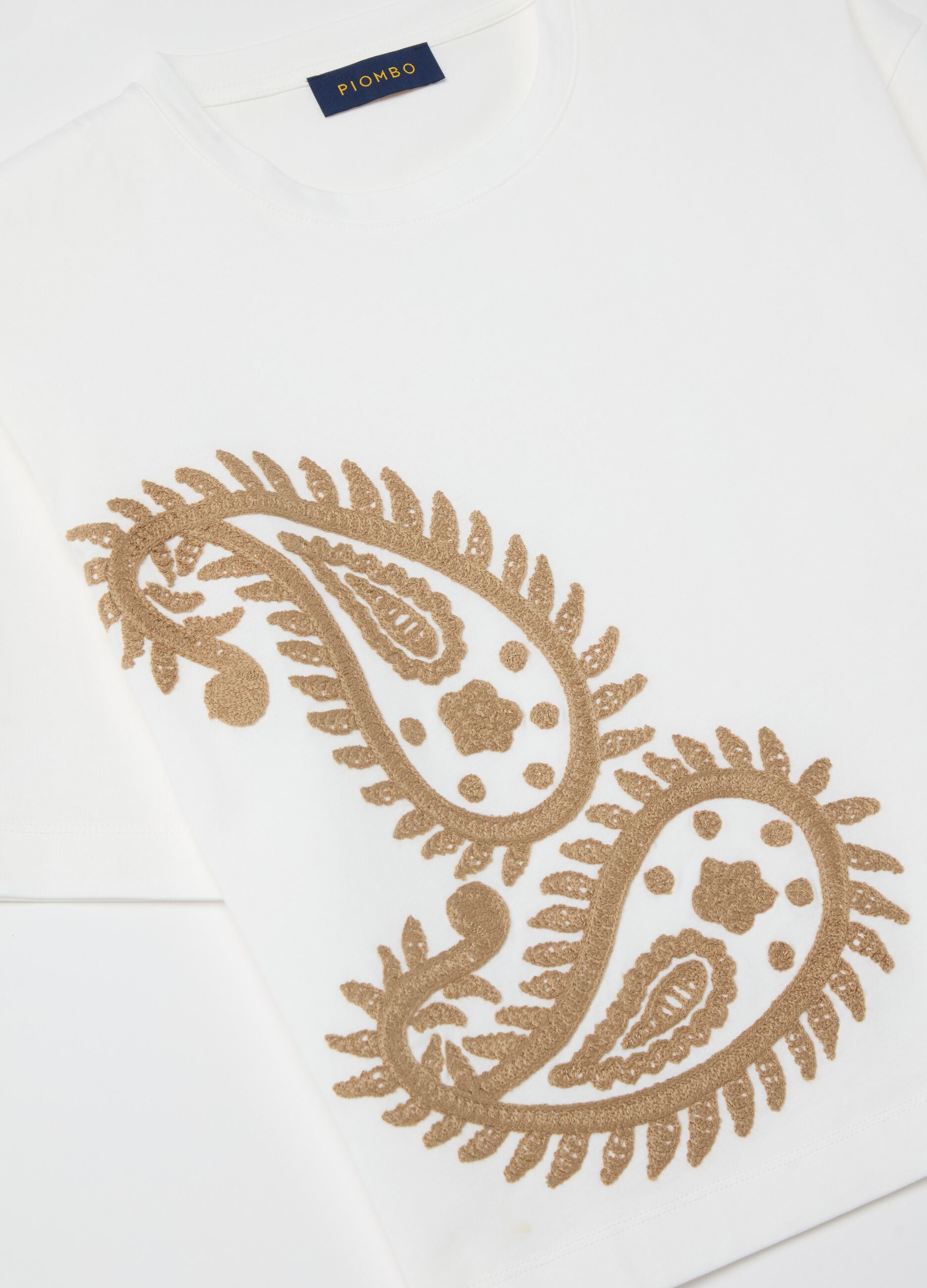 White paisley print T-shirt