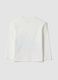 T-shirt bianca in cotone organico elasticizzato con stampa macchina_1