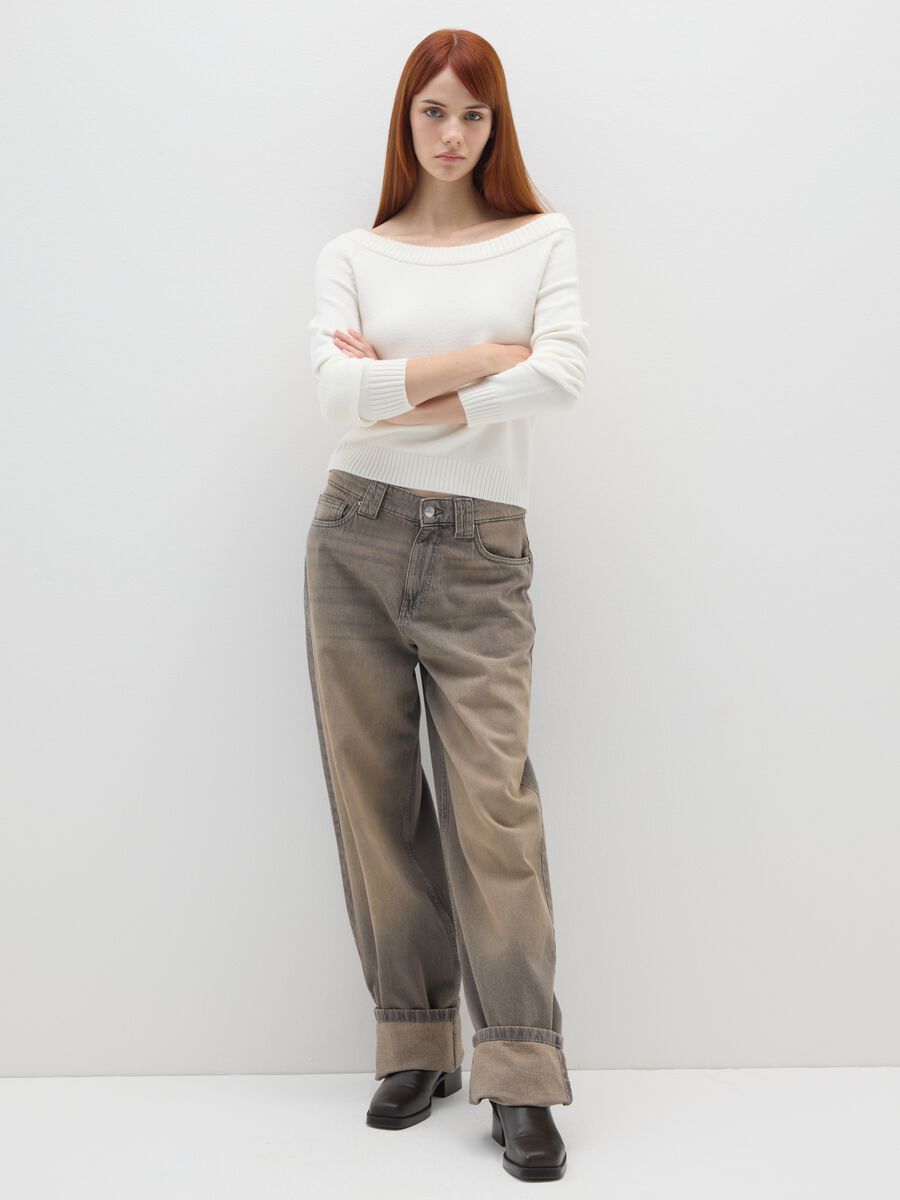 White Boat Neck Jumper_2