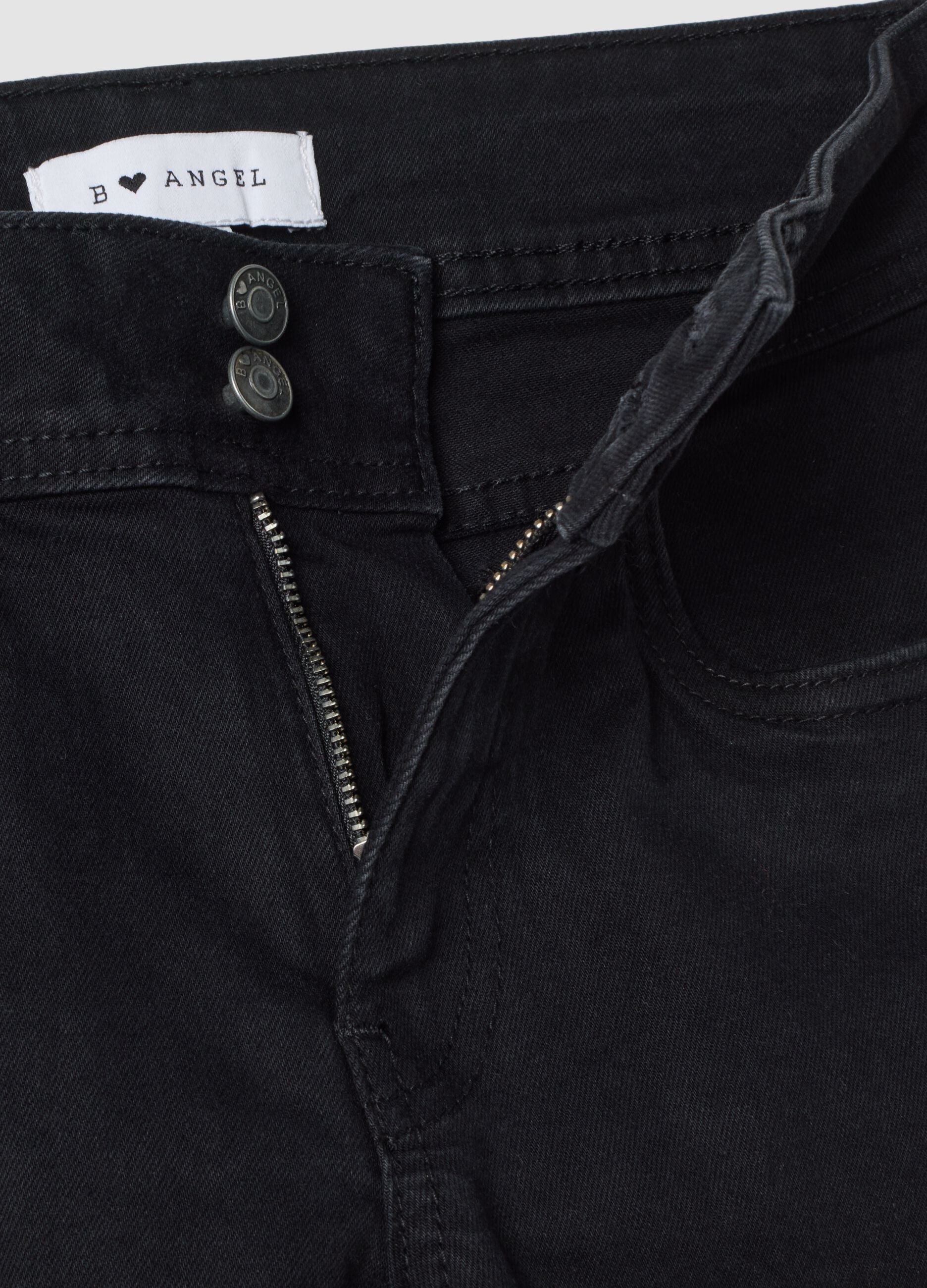 Black flared stretch-cotton jeans