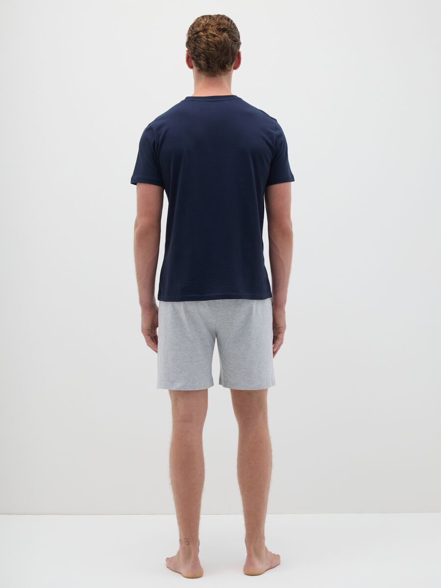 Blue Cotton Blend Pyjamas Regular Fit_3
