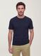 Blue pure cotton short-sleeved regular fit T-shirt_3