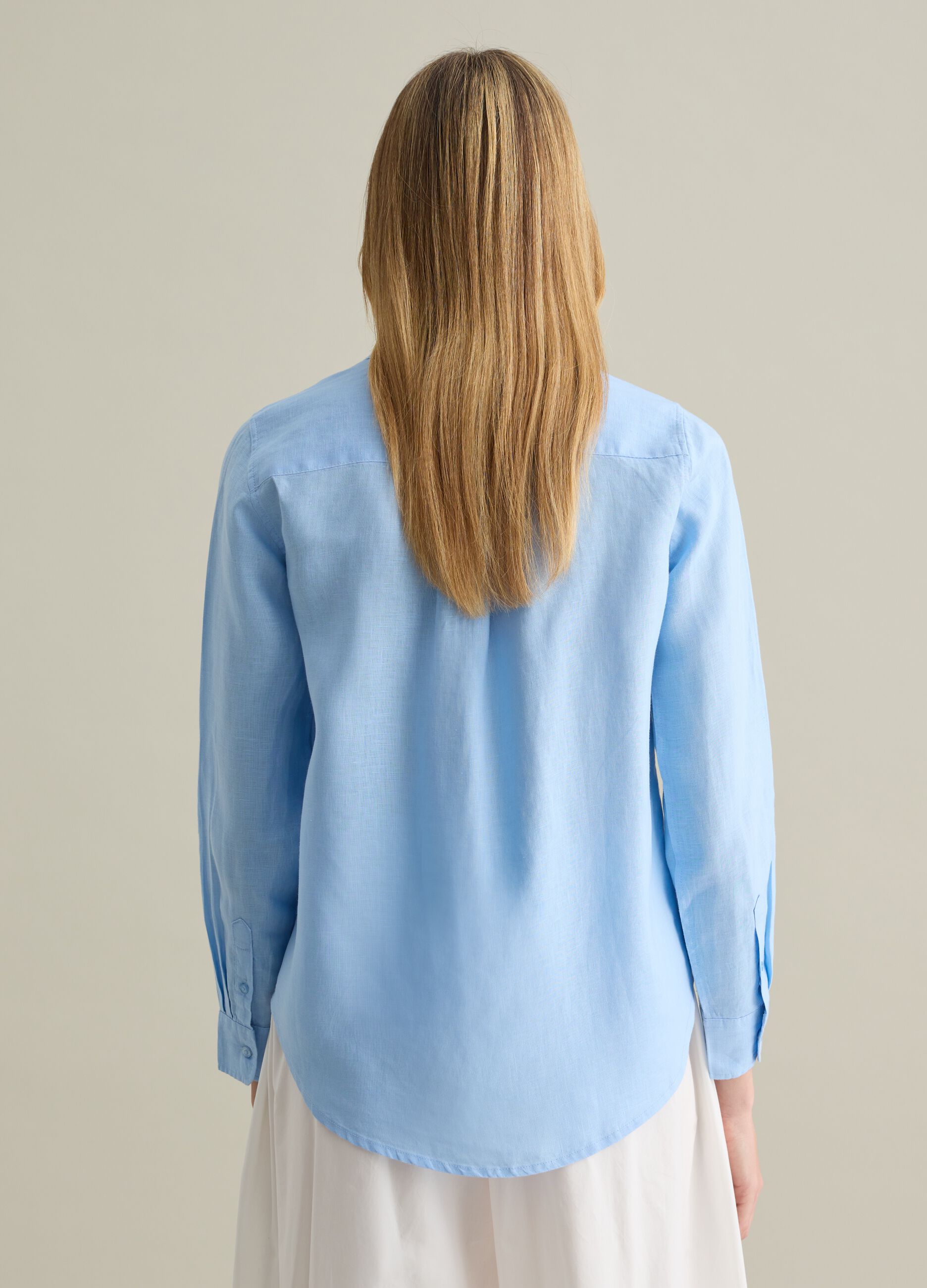 Light blue regular-fit shirt in linen