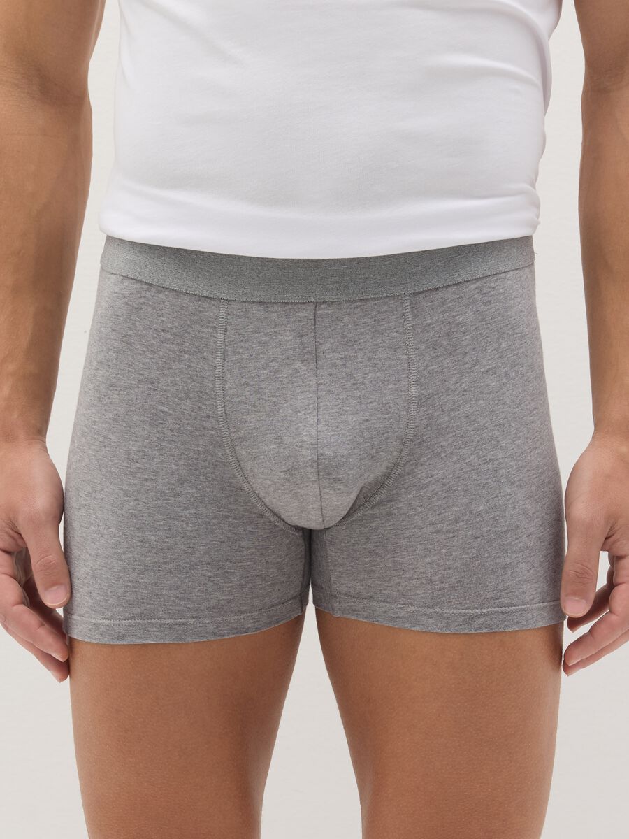 Midi boxer shorts in stretch cotton_1