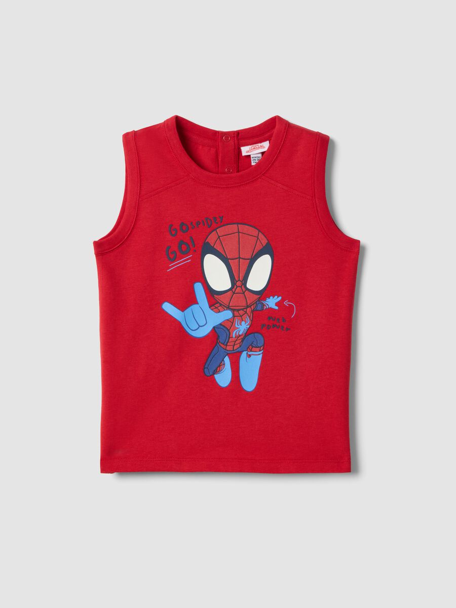 Boys&rsquo; red pure cotton Spiderman vest, regular fit_0