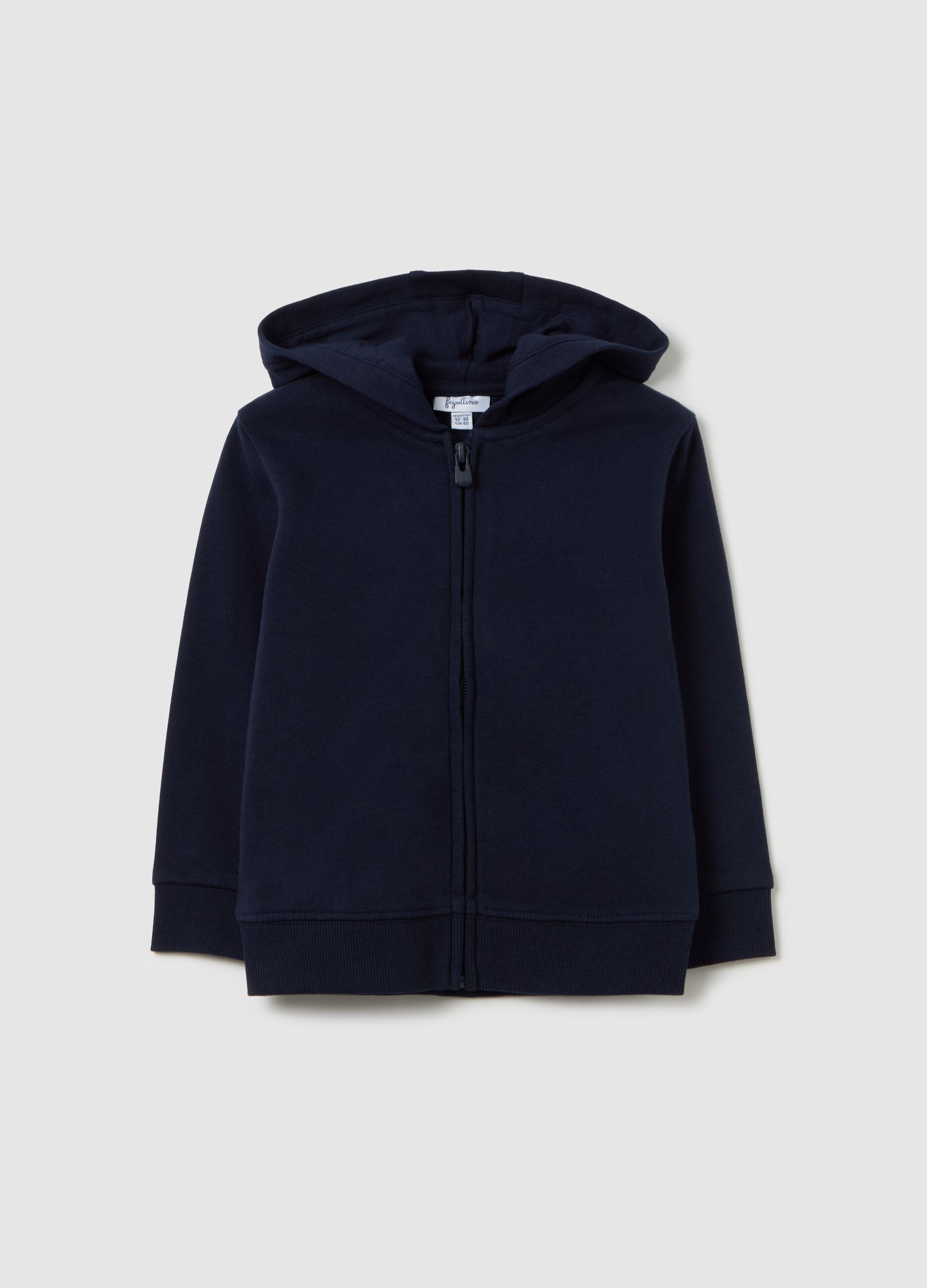 Full-zip sweatshirt in French terry with hood
