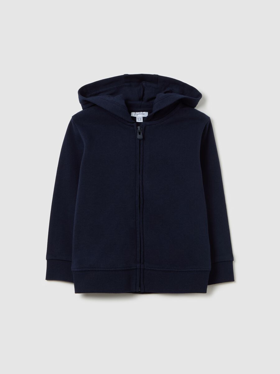 Full-zip sweatshirt in French terry with hood_0