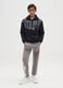 Grey jogger trousers for boys in pure cotton oversized fit_0