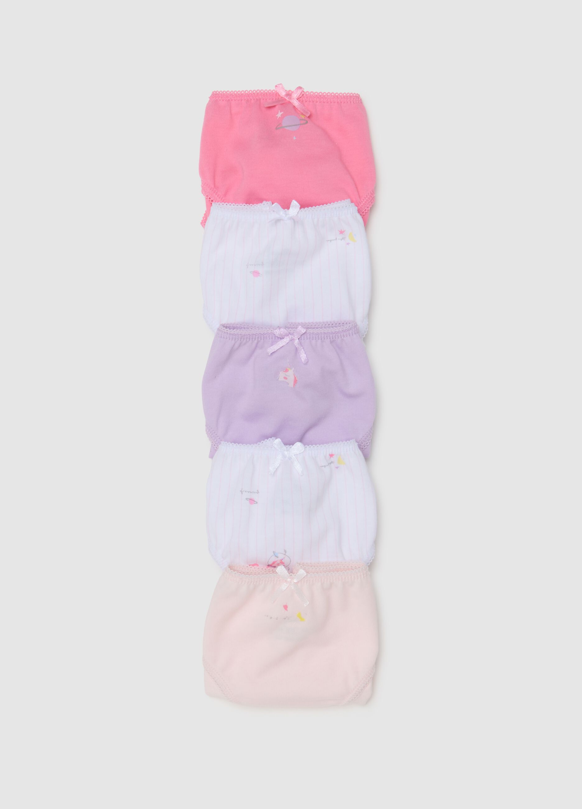 Multi-pack set of girls' underwear in multicolour pure cotton regular fit