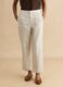 Pantaloni in misto lyocell e lino beige regular fit_1