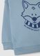 Sky blue children's sweatshirt in pure cotton with oversized fit, print and round neckline_2