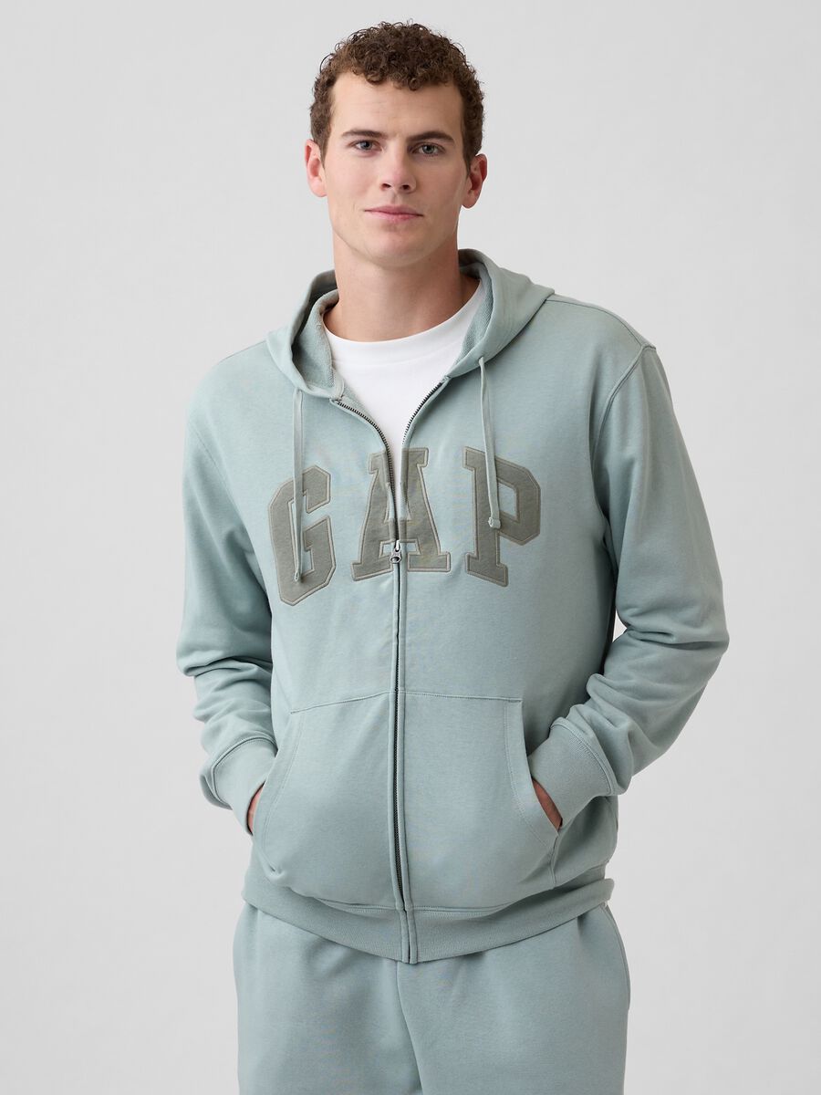 Cotton blend logo hoodie_0