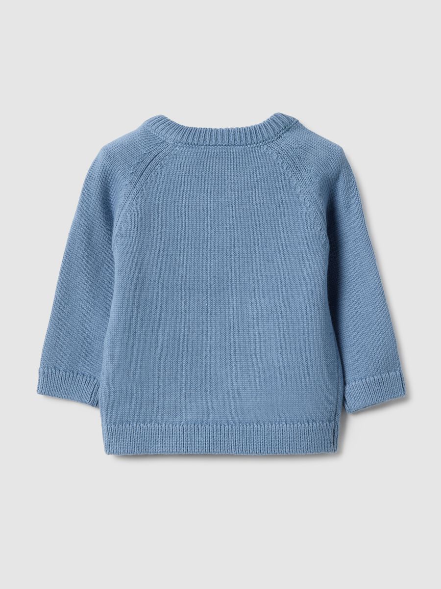 Baby regular fit blue pure cotton jumper with pocket_1