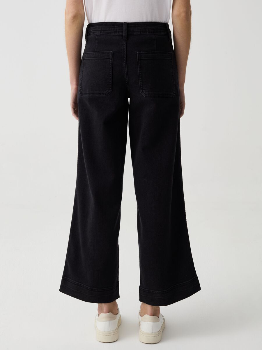 Wide-leg cropped culotte jeans_1