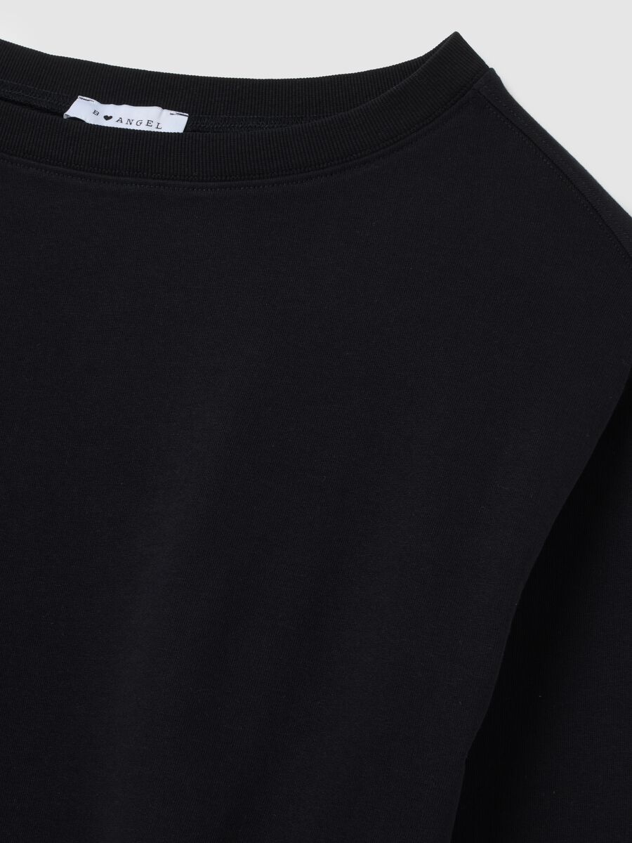 Regular fit black pure cotton sweatshirt_5