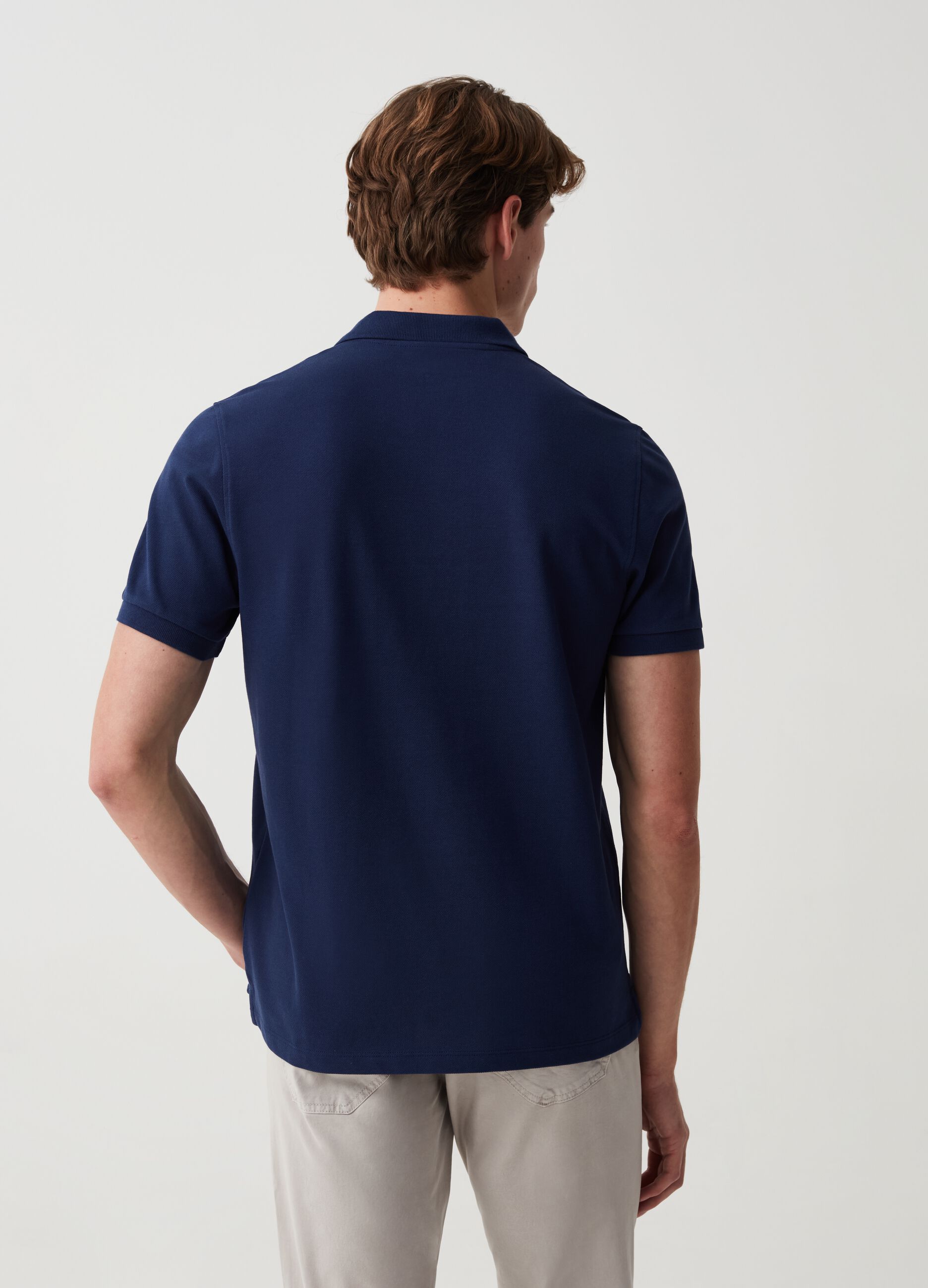 Organic cotton pique polo shirt