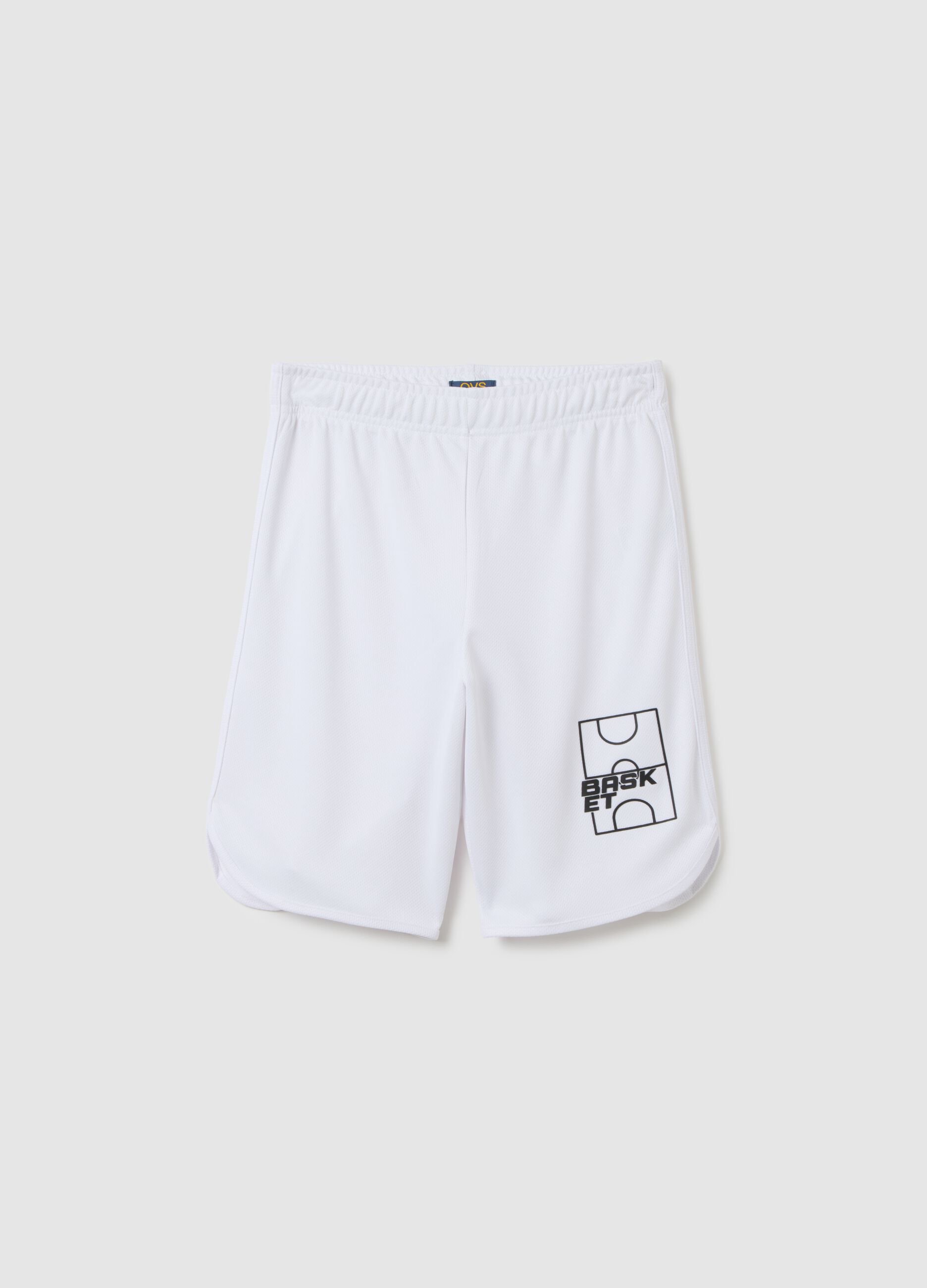 Pantaloncini da ragazzo in bianco regular fit