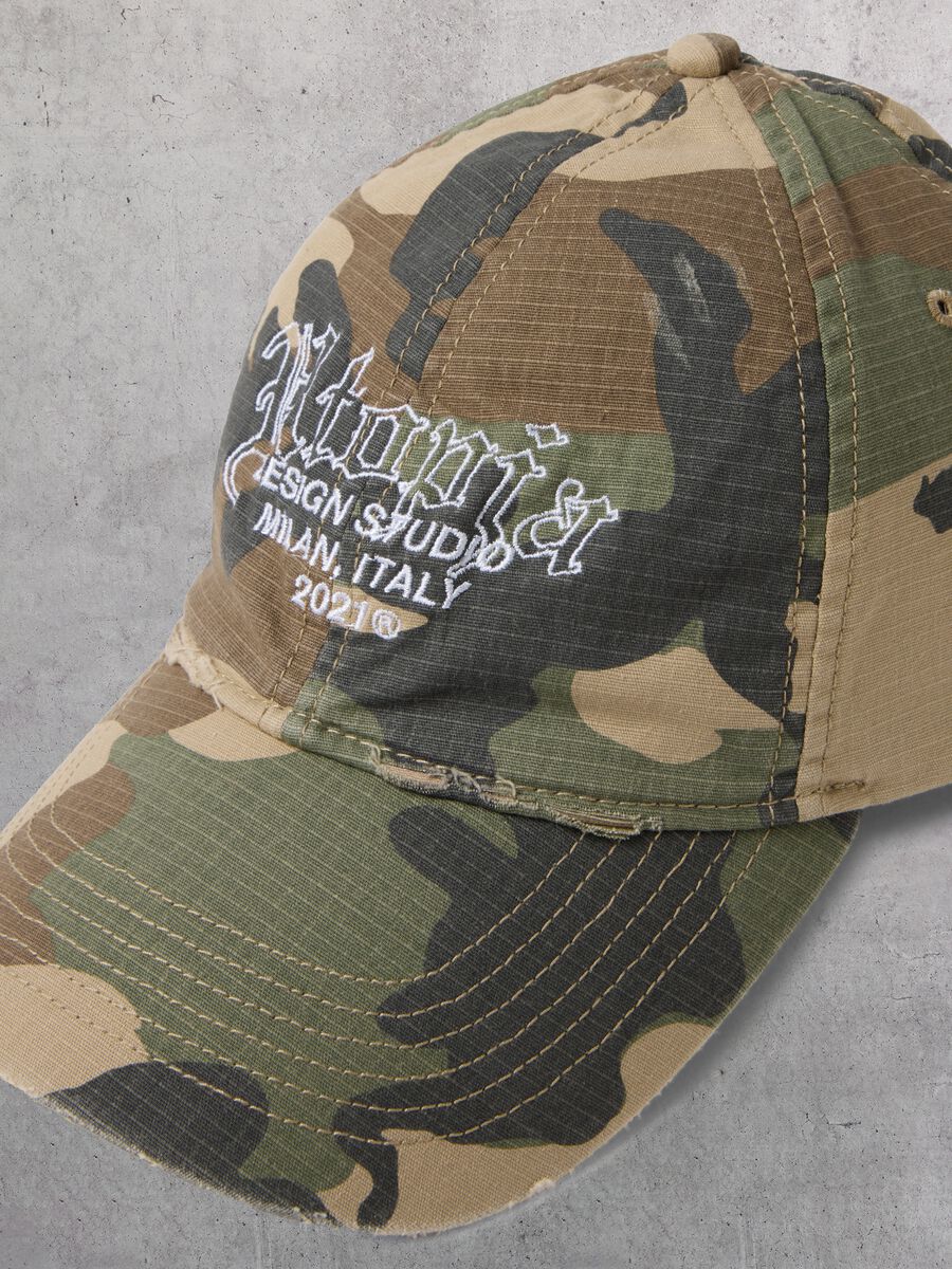 Multicolour stretch-cotton baseball cap_1