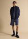 Gilet blu in cotone elasticizzato con colletto regular fit_1