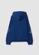 Navy blue pure cotton hoodie with prints, oversized fit_1