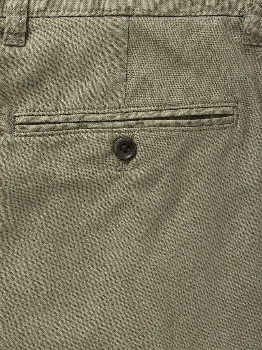 Regular Green Trousers in Linen and Cotton_5