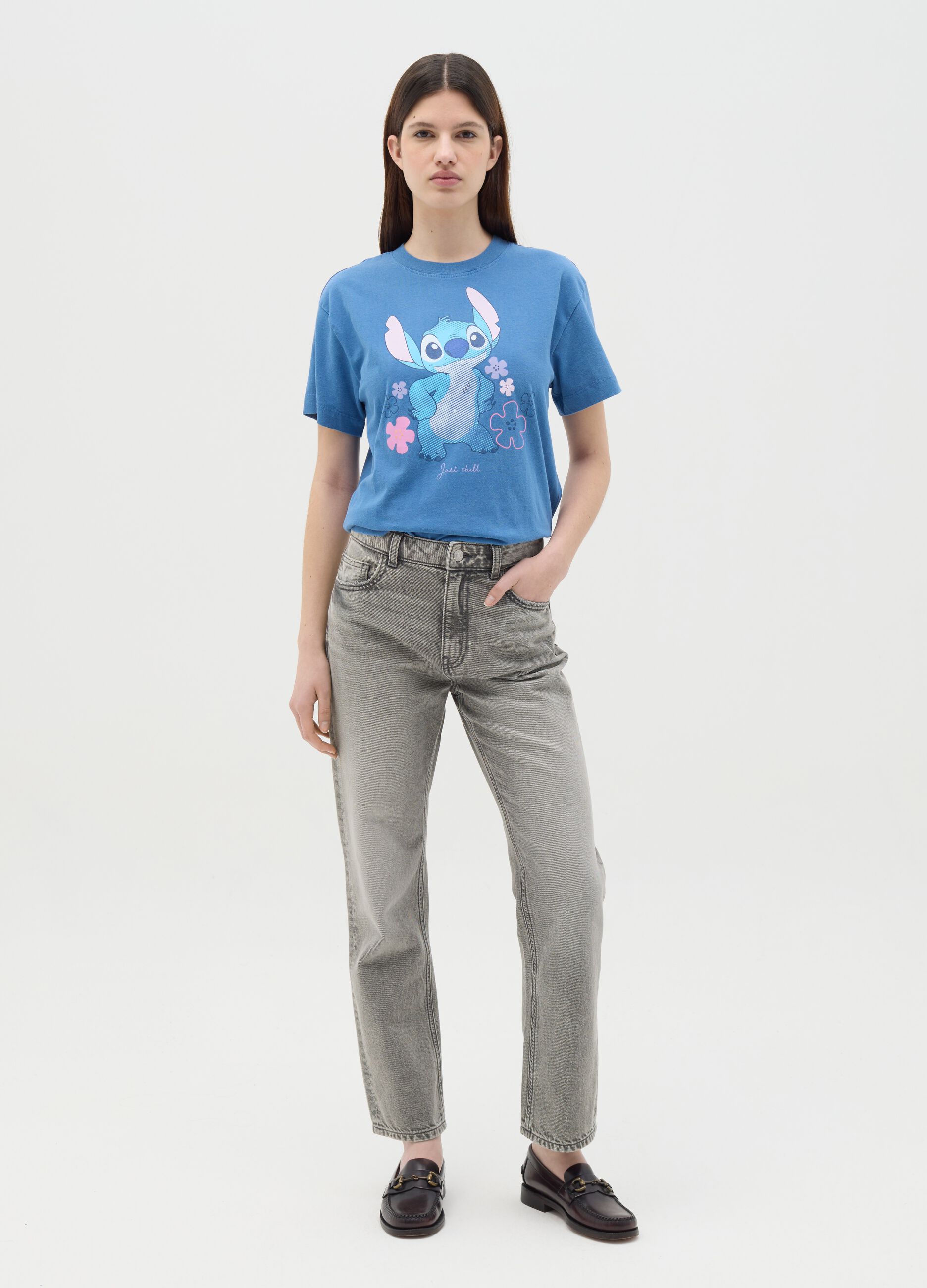 Light blue T-shirt with Stitch print