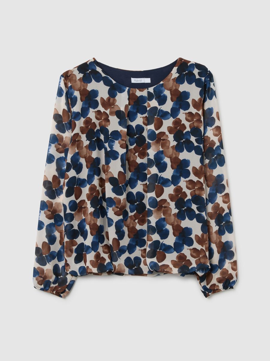 Multicolour regular fit blouse with flowers_4