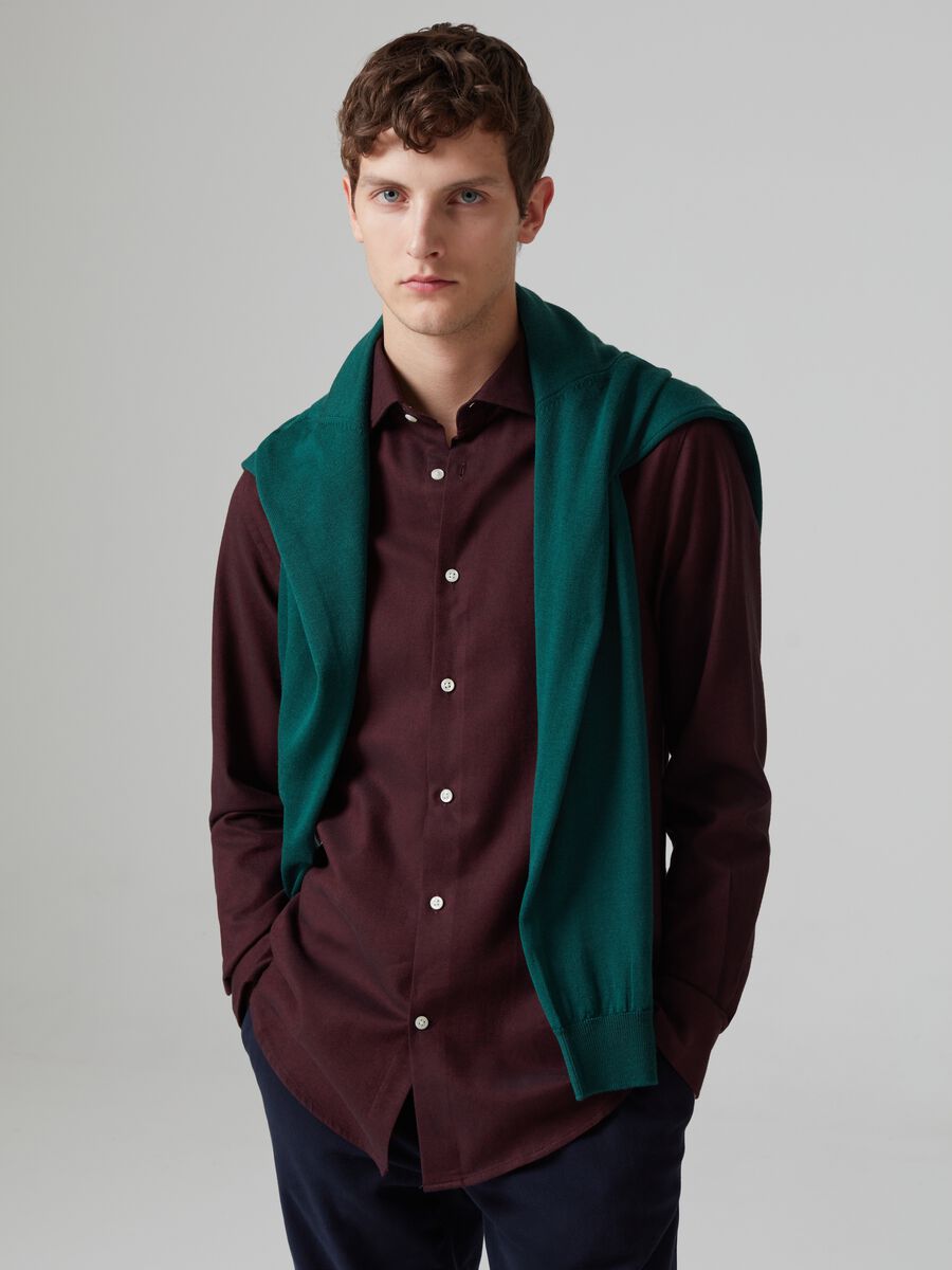 Camicia in flanella tinta unita_0