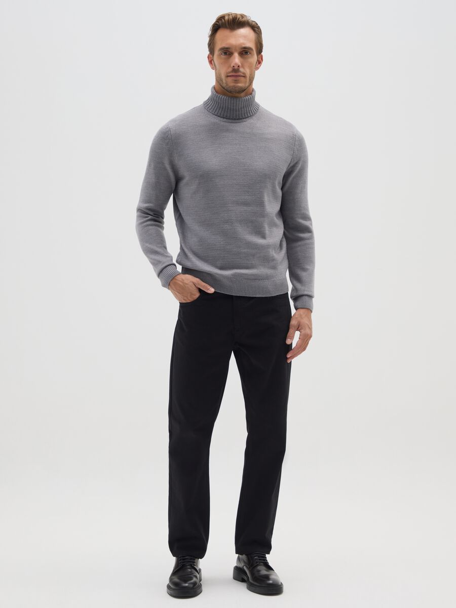 Grey Turtleneck Acrylic Jumper_1