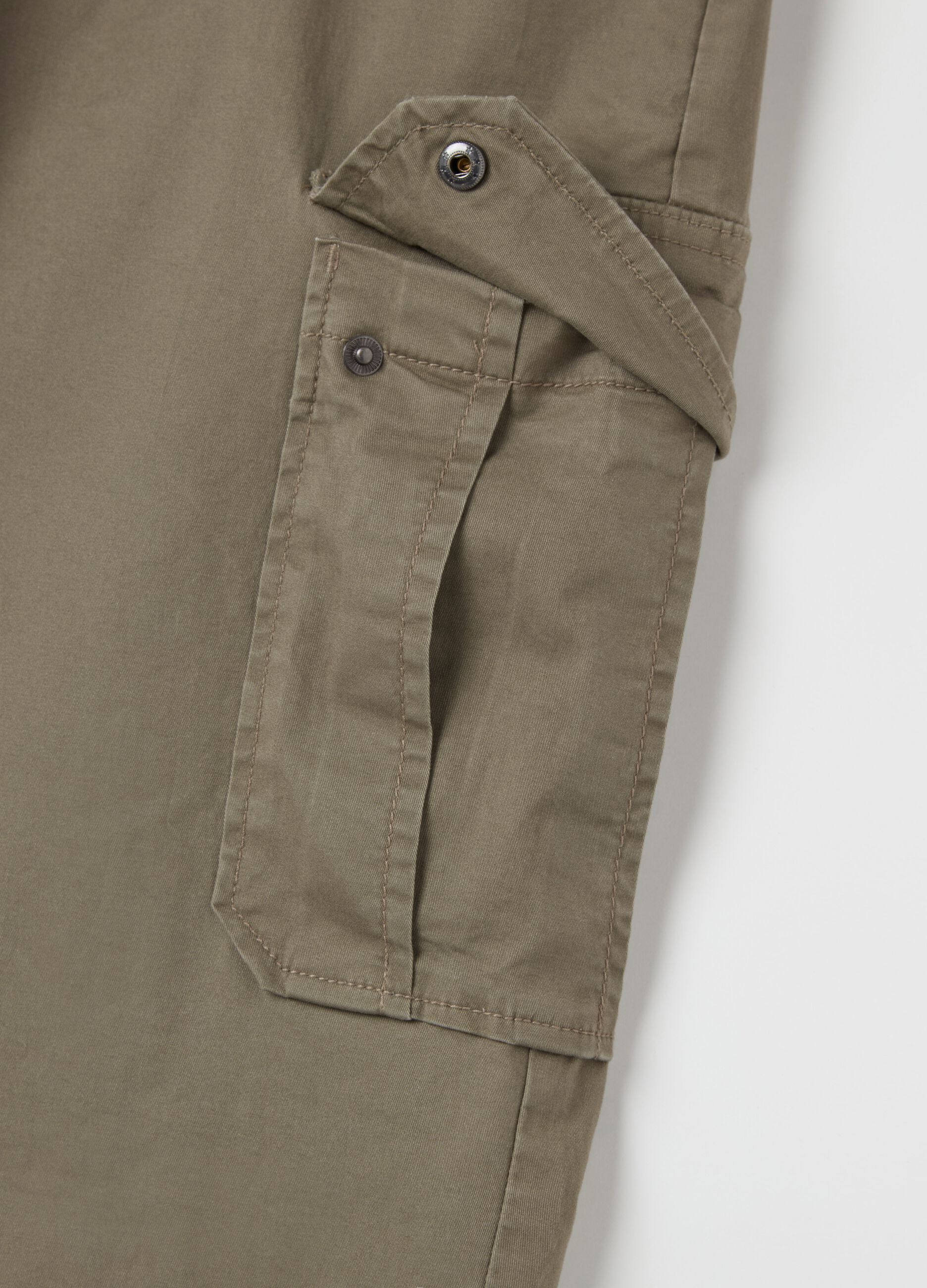 Slim-fit cargo pants in stretch cotton