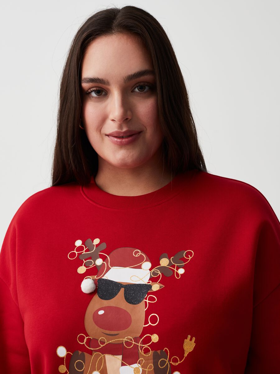 Felpa con stampa glitter natalizia Curvy_1