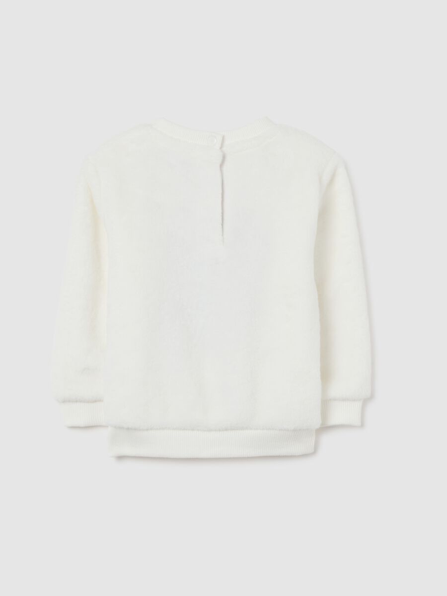 White regular fit girl sweatshirt with Minnie_1