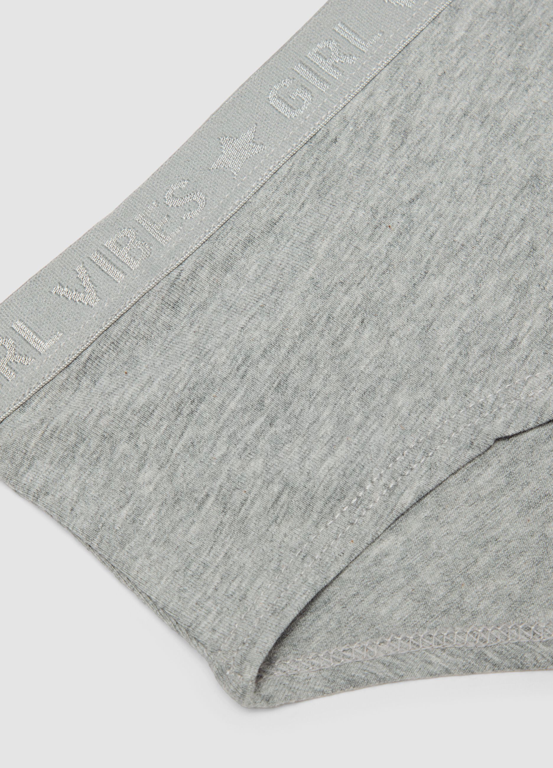 Slip culotte grigie in cotone organico elasticizzato