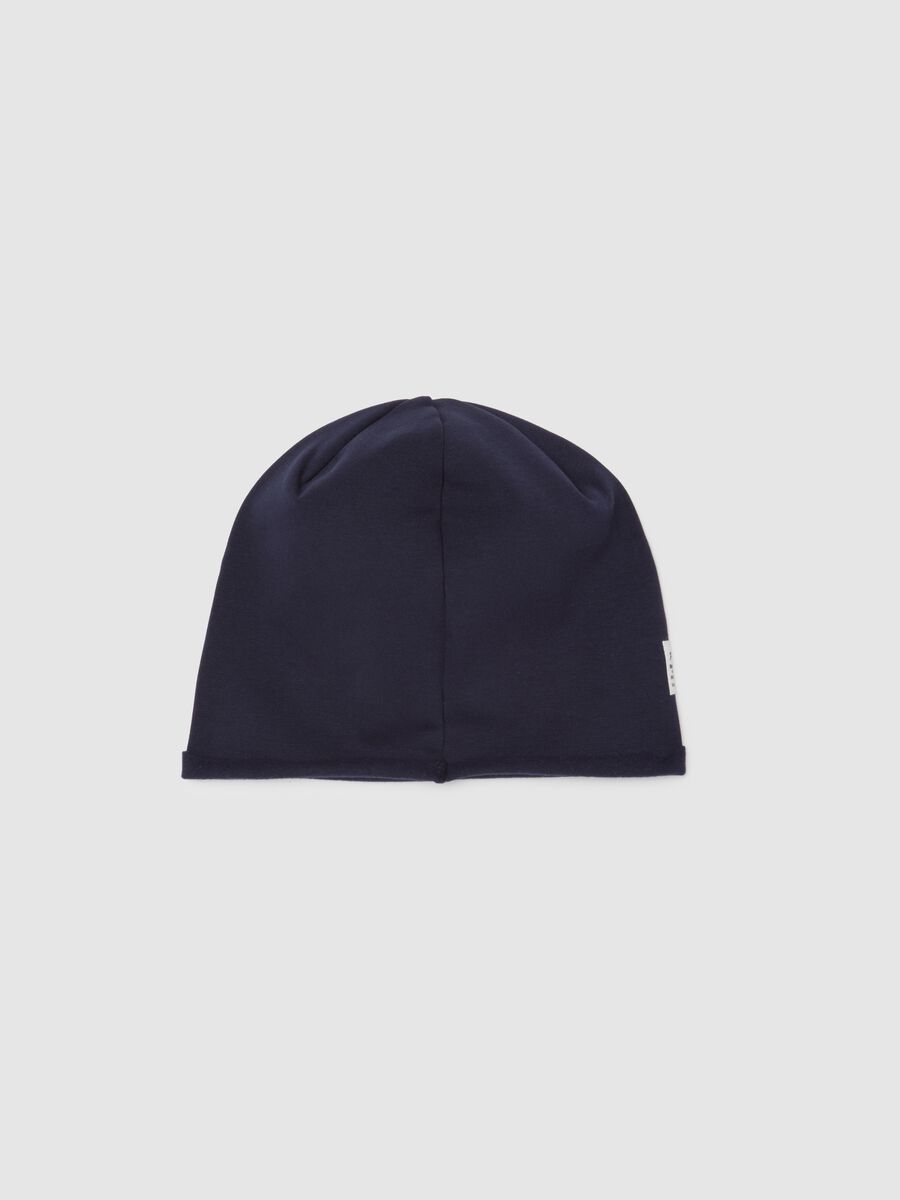Cappello da bambino in cotone elasticizzato blu_1