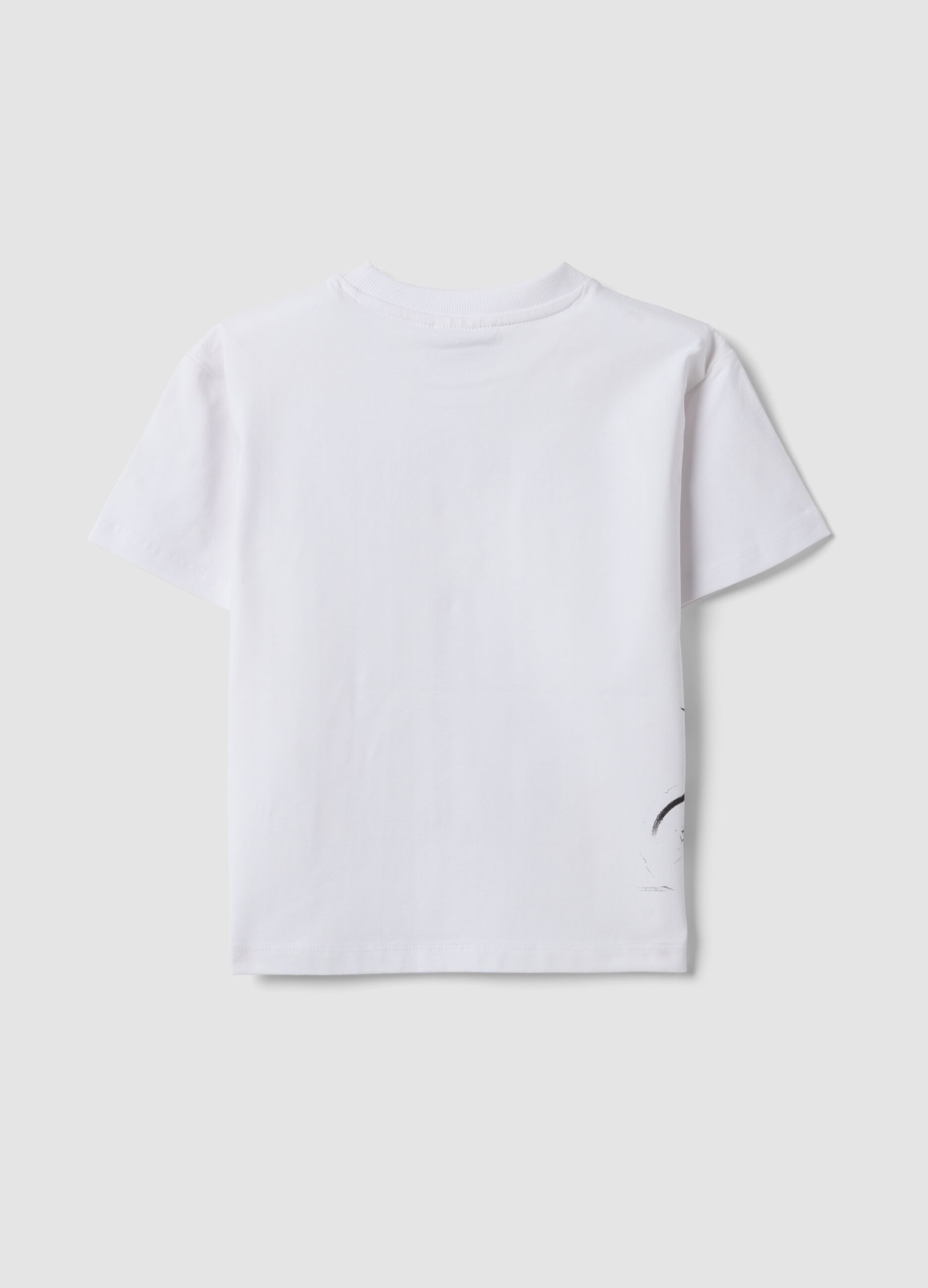 White short-sleeve stretch cotton T-shirt
