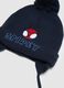 Cappello blu da bambino con pon pon e stampa Spidey_2