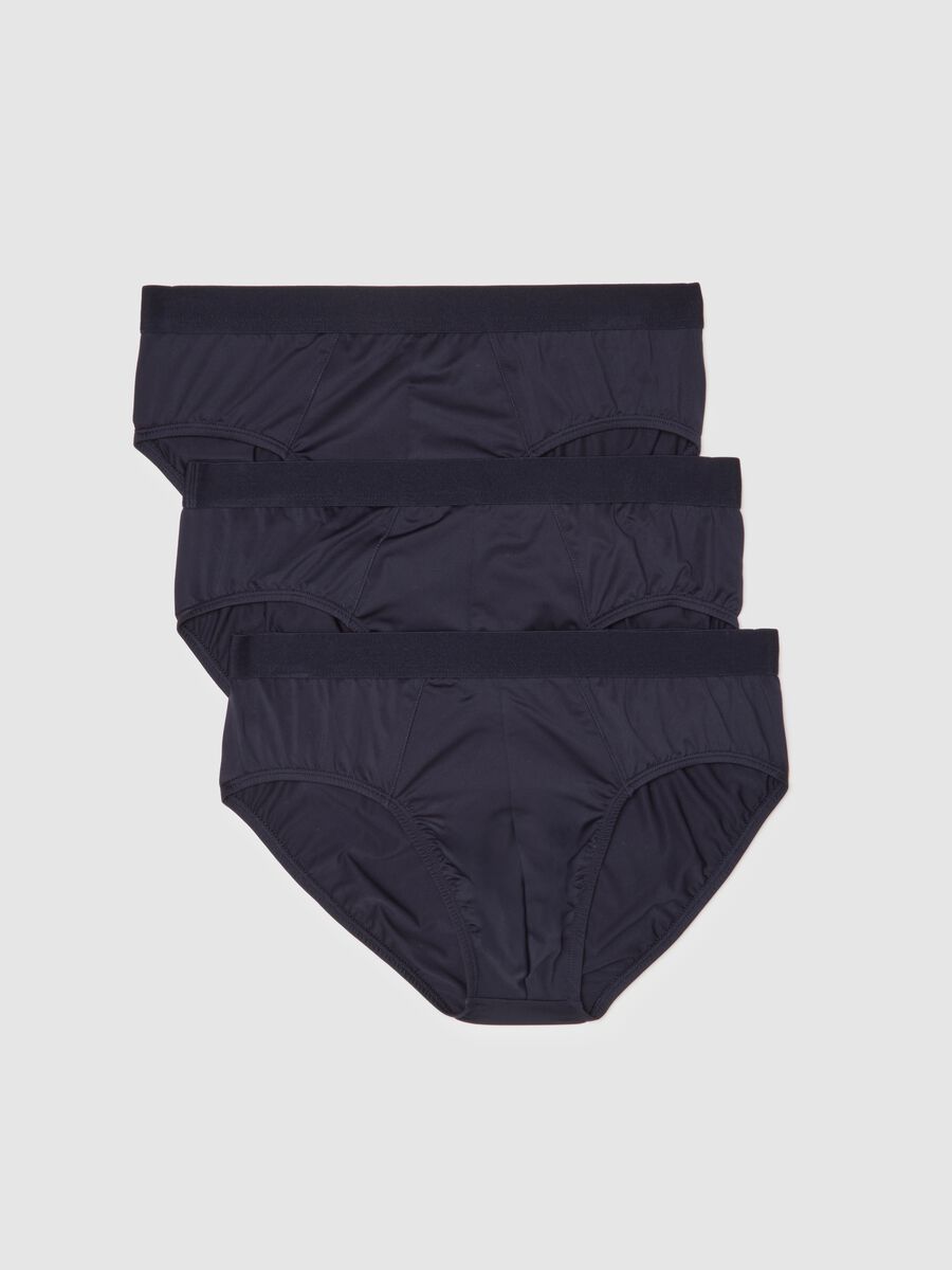 Tripack slip in tessuto elasticizzato blu_0
