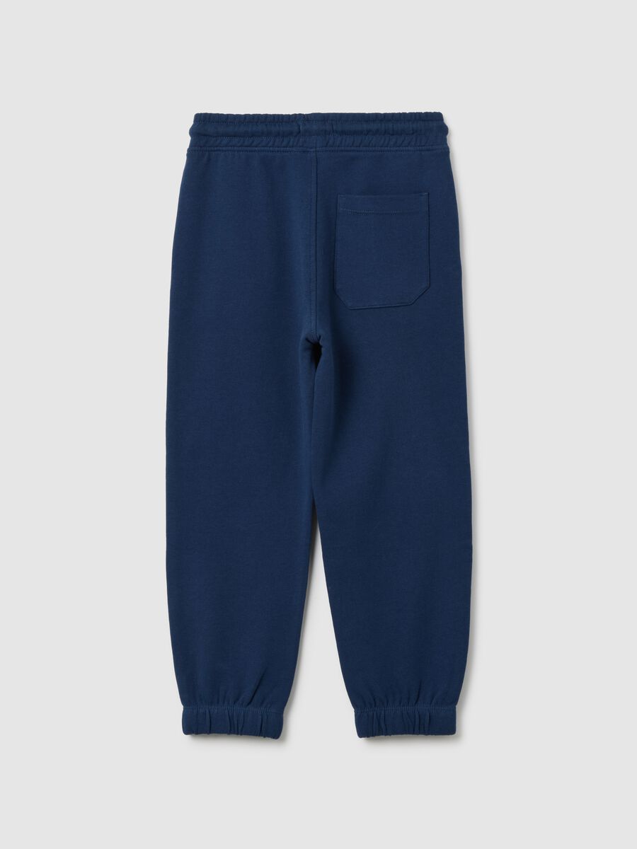 Children's blue jogger trousers in pure cotton regular fit_1