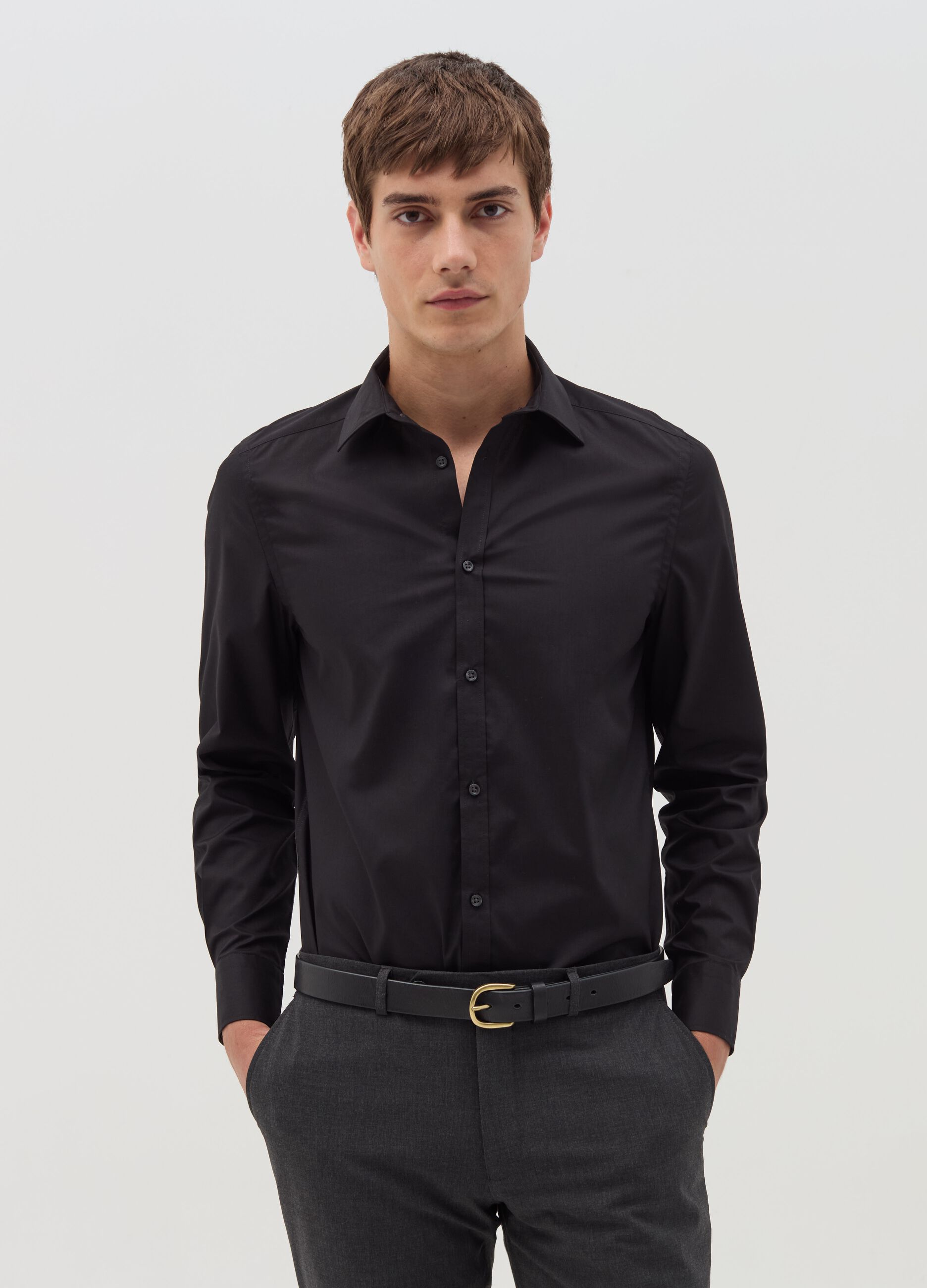 Camicie Slim Fit da Uomo Casual Eleganti Elasticizzate OVS