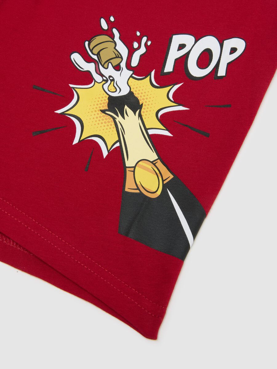 Regular fit red stretch cotton boxer with print_1