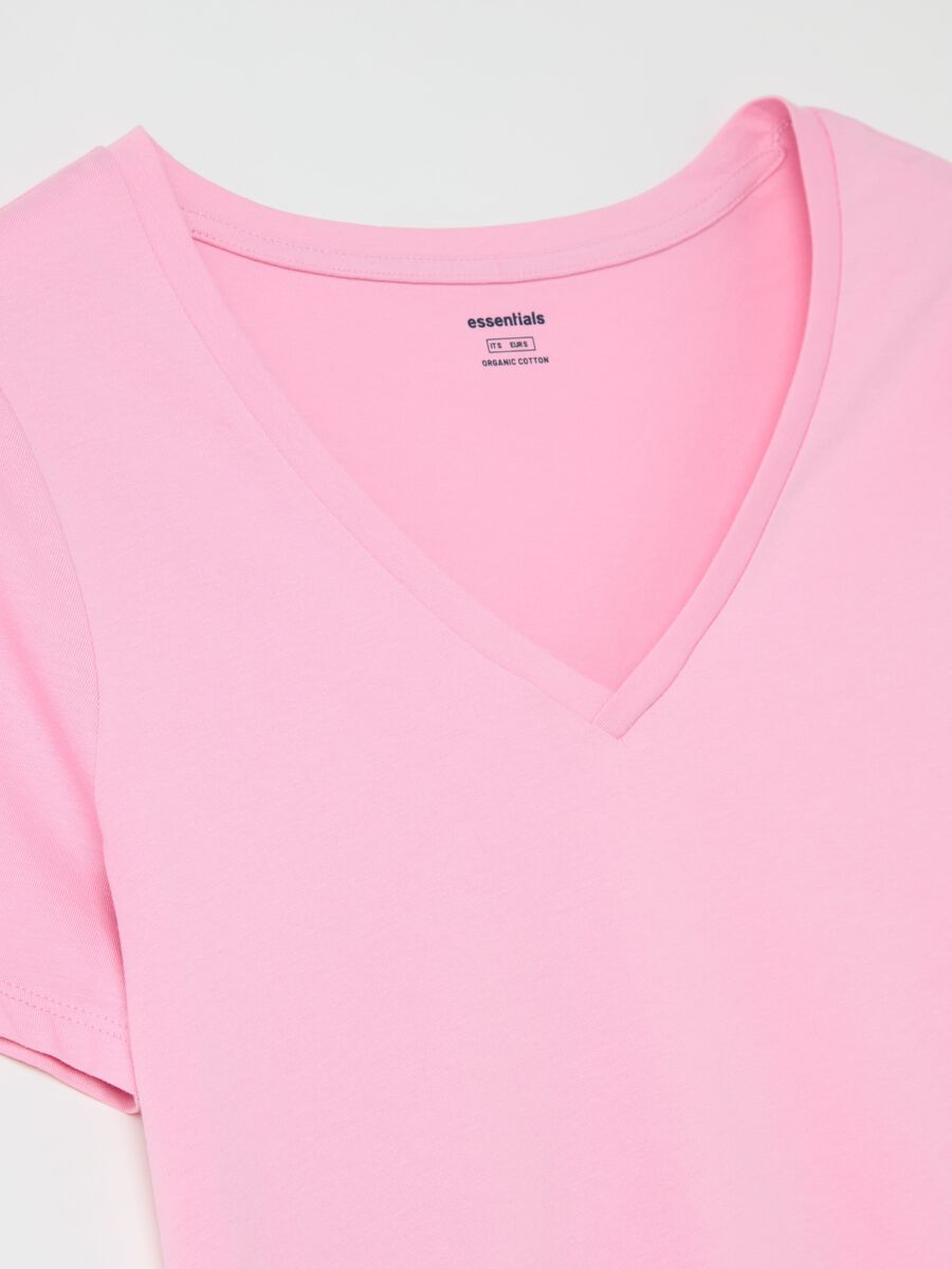 Organic cotton T-shirt with V neck_5