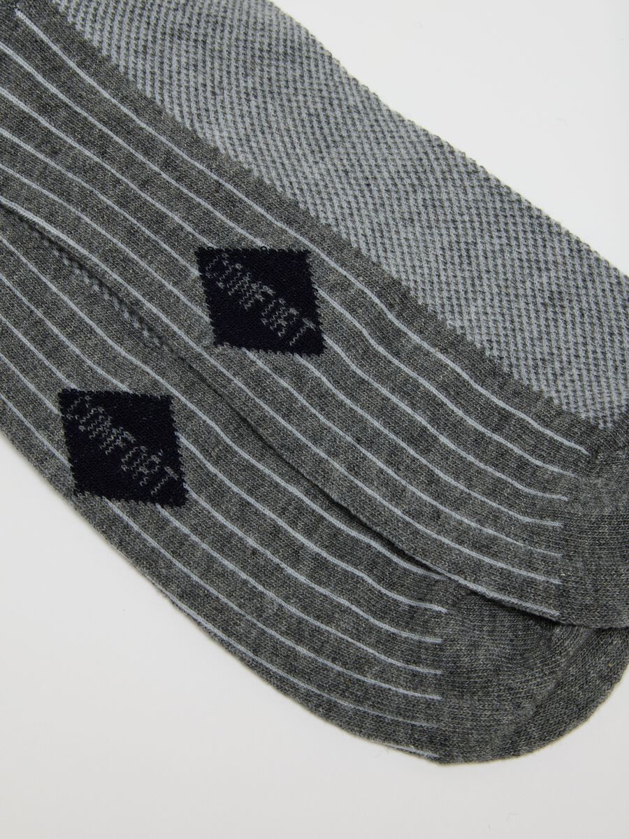 Men's Grey Cotton Blend Ankle Sock Tripack_2