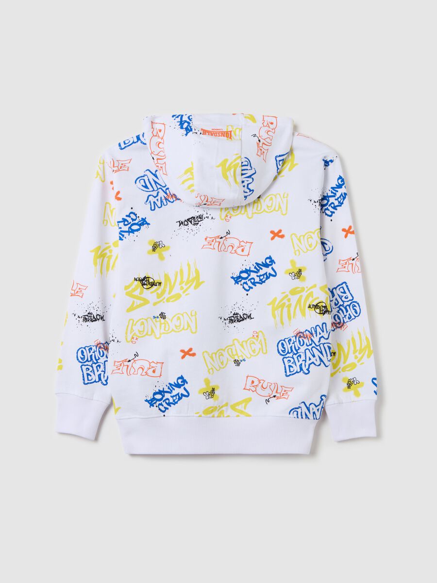 French terry sweatshirt with hood and logo print_4