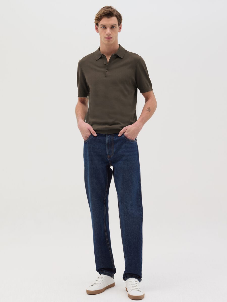 Polo shirt in solid colour cotton_1