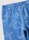 Girls&rsquo; skinny light blue stretch cotton leggings with prints_2