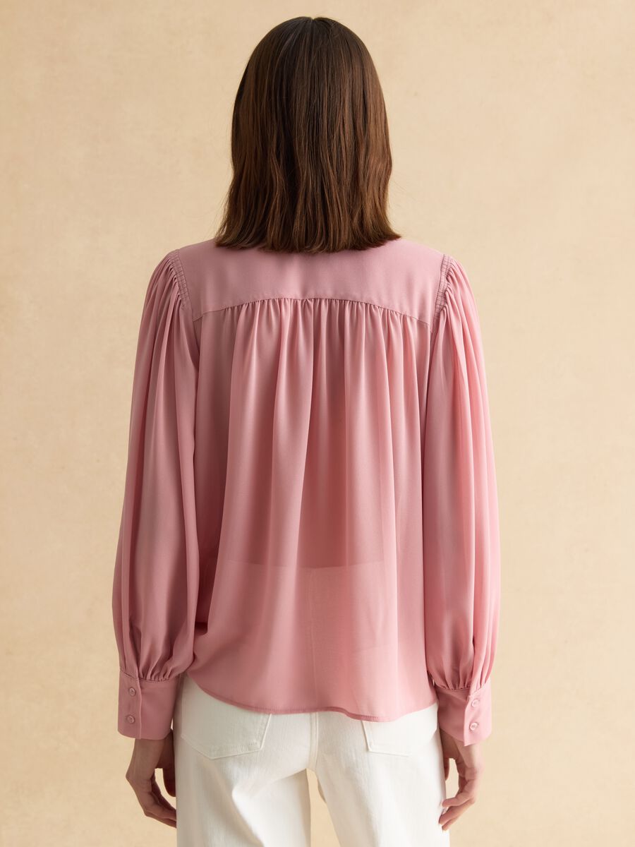 Pink regular fit blouse with buttons_3
