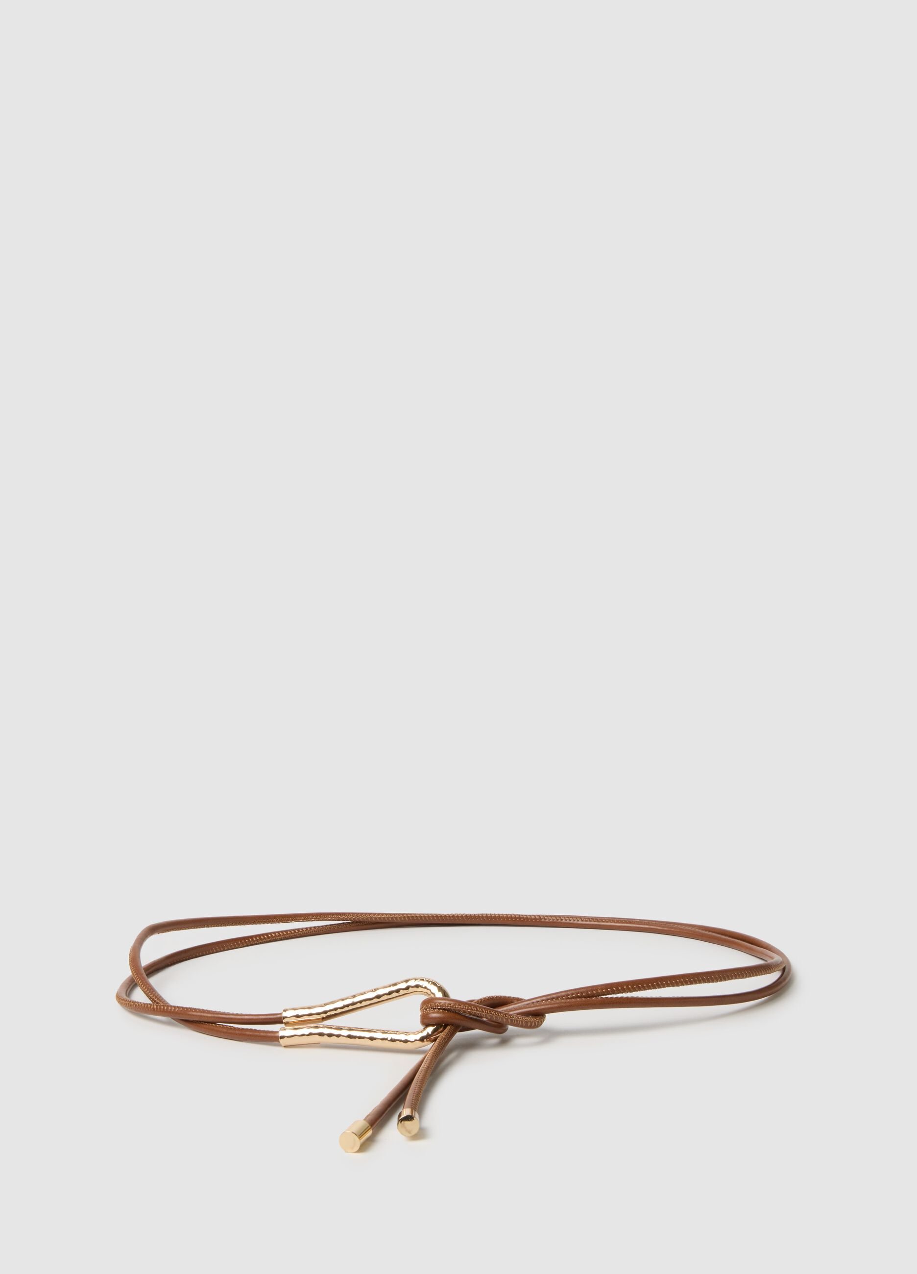 Brown belt with golden detail