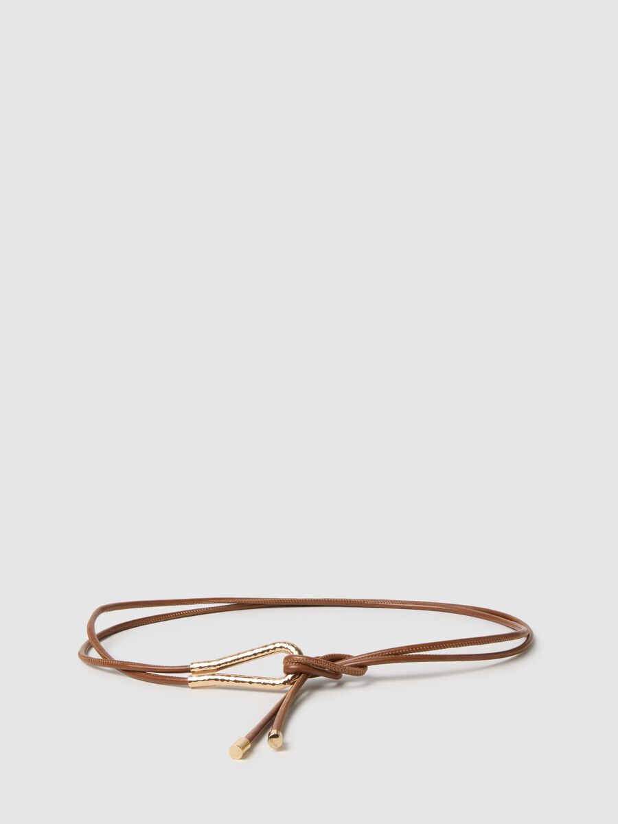 Brown belt with golden detail_0