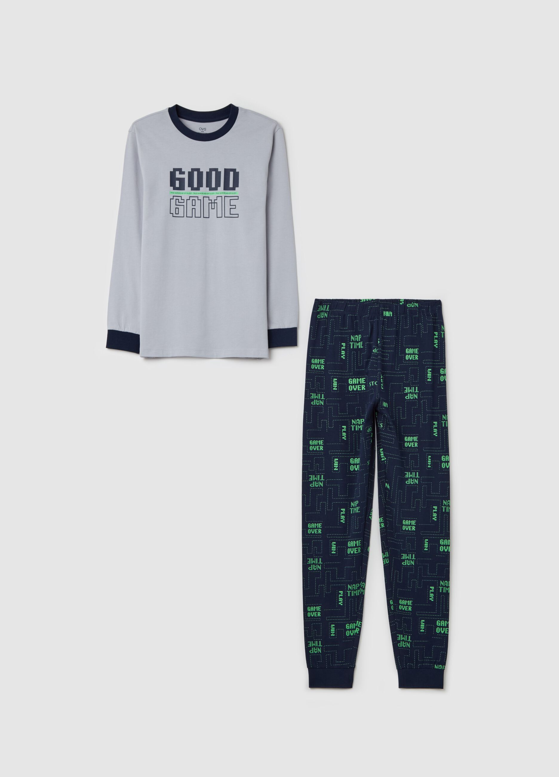Long pyjamas with video game print